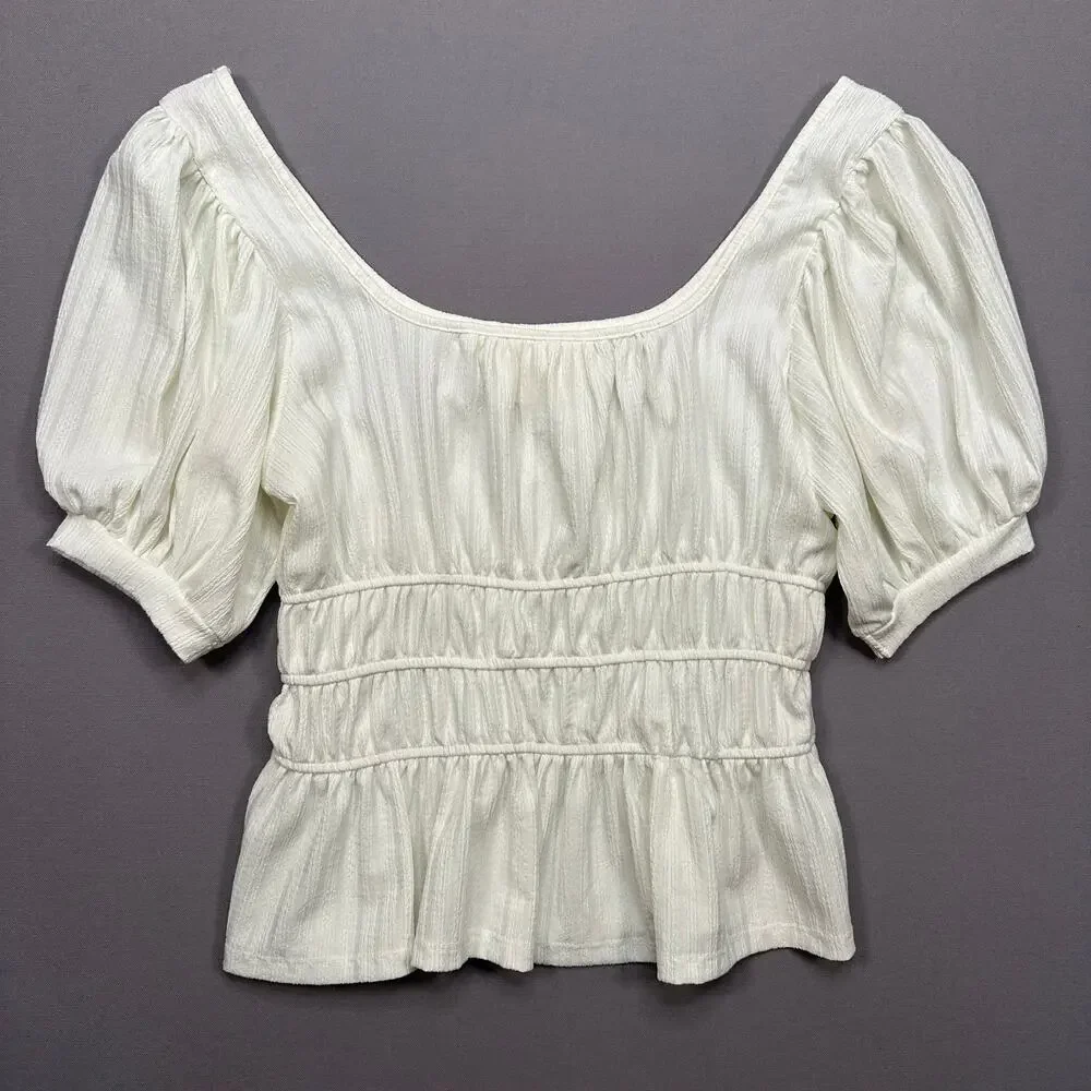 Maeve by Anthropologie Peasant Peplum Top Fairy Victorian Cottagecore - Picture 8 of 8